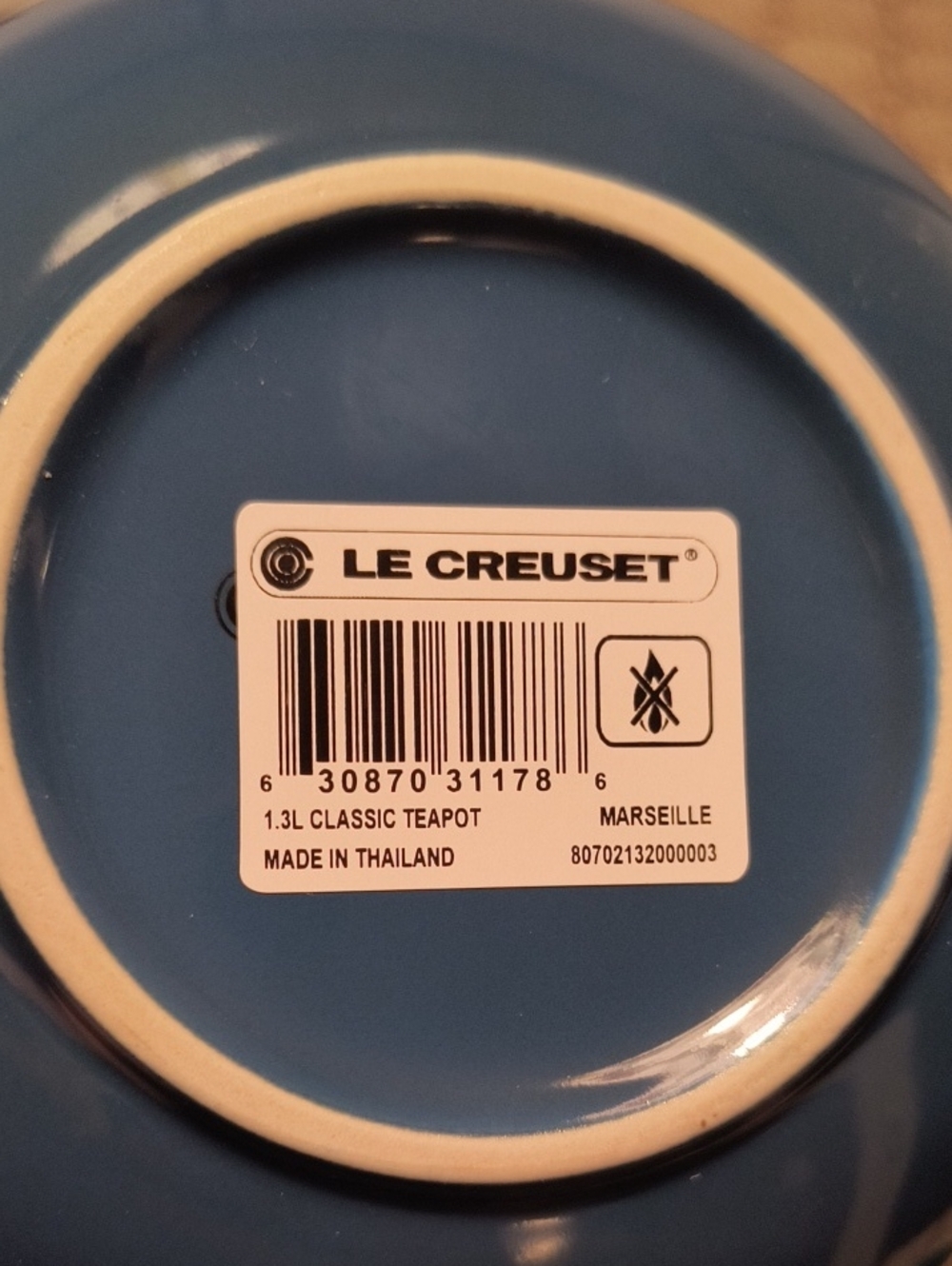 Le Creuset Classic Stoneware Teapot 1.3 L Marseille Blue Discontinued New - Picture 6 of 9